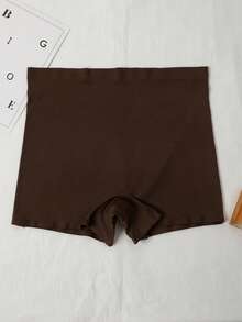 女士安全内裤，无痕内裤，冰丝短裤，防走光透气柔软亲肤三角裤，舒适内衣 - 棕色 - 查看 4