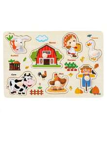 1Pc Wooden Shape Puzzle Toy, Fine Motor Color Matching Sorting Board, Early Learning Educational Activity Toy Gift For Preschool Toddler Baby 3 4 5 Year Old - Multicolor - View 30