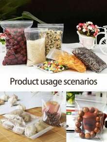 100 buc/pachet reutilizabile, etanșe, transparente, pentru depozitarea alimentelor, potrivite pentru bucătărie/baie, rezistente la umiditate/organizarea călătoriilor