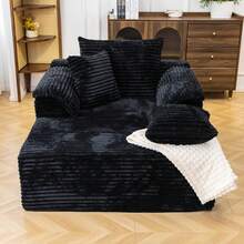48.8'' Oversized Cloud Sectional Sofa Bed – Double Lounge Chaise With Boneless Fluffy Design, Plush Cushions & No Assembly Required, Modern Sleeper Loveseat For Small Spaces, Living Room, Apartment, Movie Night - 黑色 - 查看 11