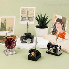 Kreatywne artykuły papiernicze, retro gramofon, żywiczny uchwyt na wiadomości, modna dekoracja biurka, karteczki samoprzylepne, wiadomość, wizytownik, uroczy mały kotek, żywiczny uchwyt na wiadomości, dekoracja biurka, małe ozdoby, wizytownik, uchwyt na zdjęcia