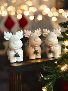 Christmas Elk Deer Silicone Candle Molds, Cute Reindeer Soap Mold, DIY Xmas Theme Resin Mould For Home Party Decoration, Christmas Eve Party Decoration And Holiday Gift