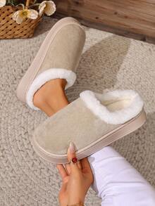 Women's Fashionable Thick Sole Warm Slippers For Autumn/Winter, Lightweight & Comfortable Indoor/Outdoor House Slippers, Couple Slippers, Holiday Slippers - Holiday Gift, Valentine's Day Gift, Easter