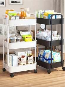 Mehrstöckiger Rollwagen Organizer, 5-stöckiges Kunststoff Rollregal mit Rädern für Küche, Schlafzimmer, Badezimmer und Büro, 5-stöckiger Rollwagen, verstärkte Rohre, stabiler Lastträger Aufbewahrungsbox - Typ A 1 Stück - Übersicht 2