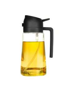 1 Aceitera de cocina, botella de aceite de apertura y cierre automático, aceitera de cocina, aceitera de vidrio, tanque de almacenamiento de aceite de oliva a prueba de fugas, dispensador de vinagre, cocina, horneado, ensalada, barbacoa, utensilios de cocina
