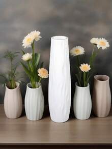 Un grande vaso decorativo in plastica da terra, progettato come un elemento di arredo domestico creativo e infrangibile, alto 58 cm. Questo versatile vaso è adatto per essere posizionato a terra o su tavoli, rendendolo un ideale elemento decorativo per soggiorni, uffici, camere da letto, case di campagna, matrimoni, feste, festival, cucine e altri ambienti domestici moderni. Vaso da fiori per la decorazione della stanza, vaso di vetro