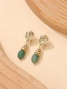 1件天然宝石女士耳环，优雅的阿尔及利亚女士时尚耳环，精致的新娘婚礼派对节日珠宝耳环，适合日常佩戴，情人节配饰 - 彩色 - 查看 4