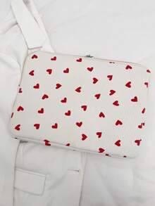 1pc 11"/13"/15" Student Laptop Sleeve, Red Heart Print Casual Unisex Laptop Bag, Protective Case, File Bag, Notebook Sleeve, Laptop Carrying Bag, Compatible With MacBook, HP, ASUS, Suitable For Girls, Teens, Boys, College Students, 9-15" Tablet Sleeve, Compatible With IPad Air 4/5, IPad Pro Autumn University Essentials Laptop Bag For Women Mac Book Case Back To School