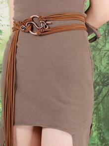 1PC Bohemian Snake Buckle Tassel Waist Belt - Perfect For Beach & Festival Outfits - A - View 3