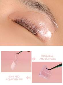 1 Pair Softening Lash Lift Pads, Reusable Eye Patches, Heart Shaped Lash Lift Shields For Perming Or Dyeing Eyelashes & Eyebrows, Self-Adhesive 3D Eyelash Curler Accessories Makeup Tools - Multicolor - View 4