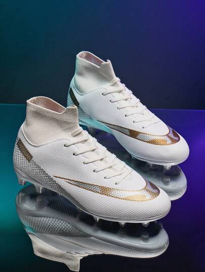 Men's Soccer Shoes Football Cleats High-Top Outdoor/Indoor Athletic Sneaker Lightweight Training Football Boots FG/AG ﻿