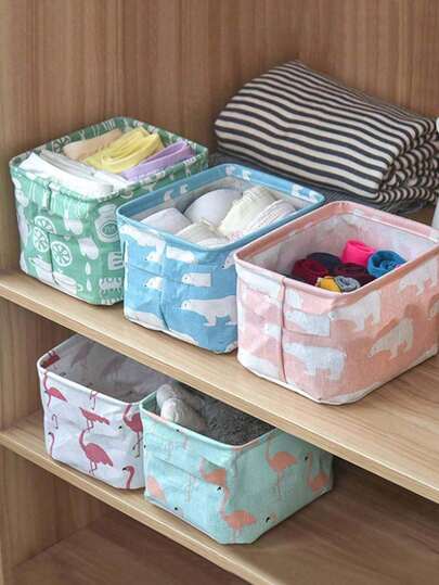 2pcs/1pc Foldable Linen Storage Basket, Large Capacity Organizer Bin, Multipurpose Storage For Desktops, Cabinets, Clothes, Toys, Household, Dorm, Kitchen, Bathroom, Bedroom, Living Room