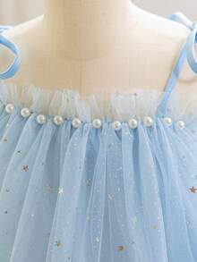 Đầm công chúa voan đính sequin cho bé gái, thích hợp làm quà tặng sinh nhật 1 tuổi, dự tiệc, dạ hội, lễ hội. - Màu xanh nhạt - Xem 5