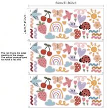 3pcs Colorful Graffiti Wall Stickers, Patterns Include Birds, Sun, Rainbow, Suitable For Decorating Baby Room, Kitchen, Bathroom, Bedroom And Home Decor, Embellish Your Baby's Room - Multicolor - View 4