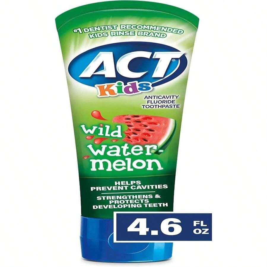 ACT Anticavity Zero Alcohol Fluoride Mouthwash 18 Fl. Oz. With Accurate Dosing Cup &Amp; ACT Kids Anticavity Toothpaste Wild Watermelon 4.6 Oz. - ColorB - 查看 1