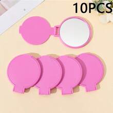 1/5/10/50/100pcs Handheld Small Mirror, Portable Makeup Mirror For Purse, Travel Essential, Dorm Room Vanity Mirror, Gift For Friends, Classmates, Girlfriends,Giveaways,Travel,Cheap Stuff,Travel Essential - Pink - View 8