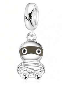 1pc Fashionable & Charming Halloween Series Skeleton, Ghost, Mummy, Witch, Drink Bottle Beaded DIY Halloween Bracelet Necklace Gift