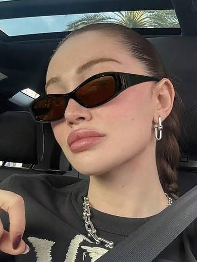 1 PC Women's Acrylic Street Rectangle Frame Fashion Glasses Modern Lightweight Tinted Lens Eyeglasses For Outdoor Activities And Y2K Accessories