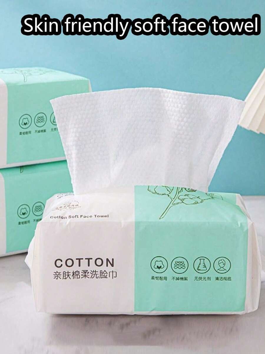 300pcs/10packs Disposable Facial Tissues, Thick, Soft, Suitable For Skin Care, Face Washing And Makeup Removal, Soft And Non-Shedding