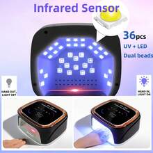 Professional UV Nail Lamp​ For Gel Polish, 108W Fast Curing 30/60/90/120s With Smart Sensor Nail Light For Salon & Home,US Plug - 查看 2
