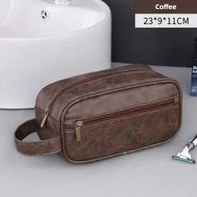 Multi Pockets PU Toiletry Bag For Women Men Travel Essentials Makeup Bags Waterproof Hanging Bag Cosmetic Washing Organizer Bag - Brown - View 12