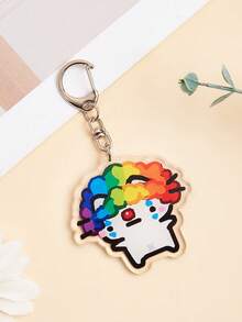 1pc/5pcs Acrylic Cute Cartoon Line Cat Keychain Clown Cat Pink Girl Cat Heart Balloon Kitten Animal Theme Keychain Pendant Car Keychain, Wallets,Car Keys, Bags, Friends', Anniversary S Christmas Gift Ideas Bag Accessories Lanyards With Id Holder Car Accessories Bag Charms