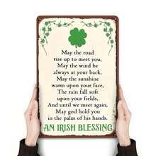 Tin Metal Sign Irish Blessing St Patrick's Day Metal Wall Decor Lucky Clover Shamrock Vintage Style Rustic Home Bar Pub Kitchen Gift - Nhiều màu - Xem 1