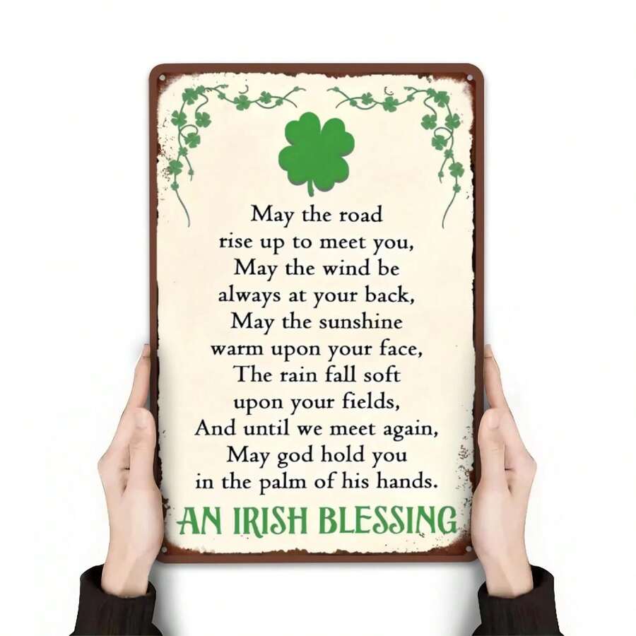 Tin Metal Sign Irish Blessing St Patrick's Day Metal Wall Decor Lucky Clover Shamrock Vintage Style Rustic Home Bar Pub Kitchen Gift - Nhiều màu - Xem 1