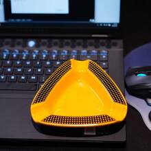 Triangular Cigar Ashtray, Ceramic With Temperature Control | Handcrafted Leather Triangular Cigar Ashtray | Heat-Resistant Glass Triangular Cigar Ashtray | Temperature Control, Ceramic, Leather, Glass, Heat-Resistant | Premium Materials, Practical Functions