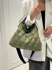 Bolso de mano para mujer, bolso ligero y esponjoso, adecuado para viajes, trabajo, playa, gimnasio, compras - Verde - Ver 5