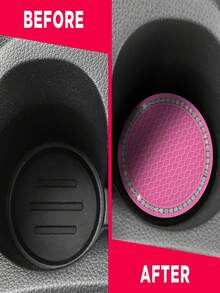 2pcs Rhinestone Decor Car Coaster
