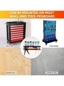 Soporte para pistola de calafateo - Base horizontal organizador de sellador con estantes prácticos, montado en la pared para el garaje y el espacio de trabajo