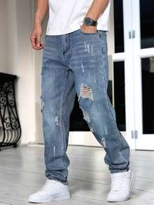 Boys Casual Pocket Elastic Waist Jeans, Everyday Wear