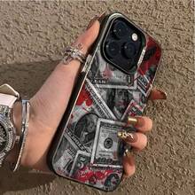 Dollar Bill Pattern Lens Protection Phone Case Compatible With IPhone 16, 11 Pro, 7, 16 Pro Max, 15, 12 Mini, 15 Pro, 14, 13, 12, 11, XR, 8 Plus, Pro, Max, Mini, X, Full Coverage Protective Cover, Holiday Gift, For Men And Women - متعدد الألوان - مشاهدة 2