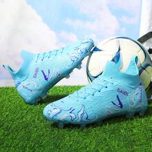 Botas de fútbol para hombre y niños mayores, botas con tacos de primera calidad para jóvenes, botas de entrenamiento profesional adecuadas para campos de césped, cubiertos y al aire libre. - Azul - Ver 3