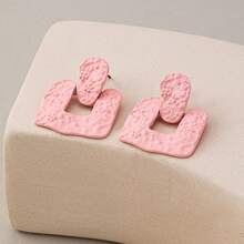 2pcs Geometric Retro Asymmetrical Fashion Earrings For Women