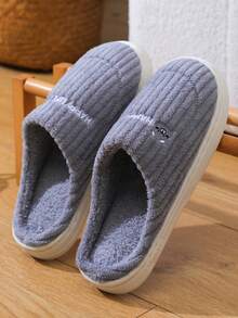 Plush Slippers For Women, Autumn/Winter 2025 New Thick Sole Warm Thermal Lined Non-Slip Indoor Home Slippers For Couples
