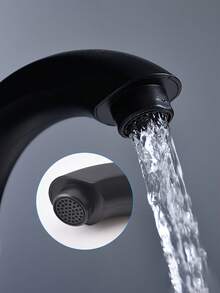 现代单孔浴室水龙头，带侧喷 - 哑光黑阀芯，符合人体工学的弧形出水嘴，安装简便，适用于酒店和家庭浴室，塑料材质，单冷水龙头 - 彩色 - 查看 4