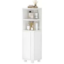 HaluPeit Bathroom Cabinet, Corner Cabinet, Toilet Cabinet With Adjustable Shelves, 2 Side Doors, Narrow Bathroom Shelf, Easy Assembly, 20 X 20 X 79 Cm, White - trắng - Xem 10