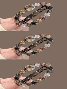 Pasador de cabello con cristales de Rhinestone checo con estilo coreano, clip de flequillo y accesorio de moda para el cabello, pinzas para el cabello, barrettes