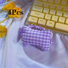 1/4 bucăți drăguțe de vară pentru sprijinul încheieturii mâinii - design moale din pluș în carouri cu bandă elastică, pernă ergonomică pentru tastatură și mouse pentru birou și jocuri, confort anti-oboseală, tampoane pentru mouse pentru birou