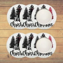 2 pièces/4 pièces/6 pièces Sets de table en diatomite imprimés avec motif sapin de Noël, décoration de maison, convient pour les cadeaux de Noël, décorations de Noël, applicable à la table à manger, au bar à café, toutes saisons, sets de table lavables, décoration de chambre, sous-verres, tapis d'égouttage, sets de table pour cuisine et salle à manger, décorations de fête intérieure/extérieure, décoration de maison, cadeaux idéaux