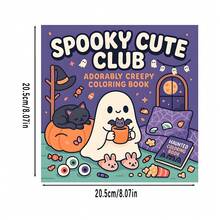 Club de lo espeluznante y lindo | 22 páginas para colorear de Halloween estilo Kawaii, fantasmas, calabazas, murciélagos acogedores y bruja chibi, diversión para niños y - Una pieza - Ver 7
