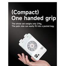 40W便携式LED摄影灯，显色指数98+，色温2800K~9000K，8000流明，口袋大小，自拍补光灯，温控，内置可充电电池，PD快充