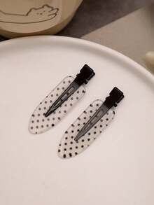 1pc/2pcs Seamless Acetate Fiber Hair Clips, Black & White, Acrylic Crocodile Skin Hair Clips, Cute Bangs Hair Accessories, Claw Clips, Hair Claws, Clips For Hair, Hair Slide, Hair Barrettes