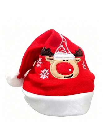 1/2pcs Random Style Non-Woven Santa Hats, Cute Cartoon-Style Christmas Decorations - Round Brim Design, Classic Red & White Color, Soft Non-Woven Fabric Detail, Ideal For Christmas Gifting & Party Decoration, Must-Have Supplies For Christmas Festivals & Parties Winter Room Decor Christmas Decorations Home Christmas Gifts Christmas Decor