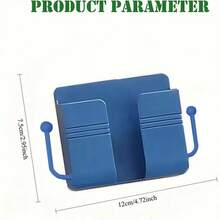 1 件多色壁挂式手机支架、粘性手机支架、电视/空调遥控器收纳盒、床头壁挂式充电收纳架，兼容 、Android 手机，生日礼物，家人、朋友礼物，办公室、宿舍和家用床上手机支架