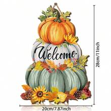 1 zestaw/180 zestawów Jesienny znak powitalny Jesienna dynia Drewniana dekoracja wisząca do domu Drewniana sztuka ścienna z dynią Wisząca tabliczka dekoracyjna na drzwi w stylu wiejskim do kuchni, pokoju, werandy w stylu wiejskim, dekoracja na przyjęcie z okazji Święta Dziękczynienia