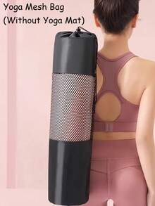 透气瑜伽垫收纳网袋，大容量黑色瑜伽垫背包带抽绳（不含垫子），耐用牛津面料，黑色，可调节肩带，耐用便携户外携带包，非常适合日常使用和健身爱好者，户外装备收纳包 - 黑色 - 查看 5