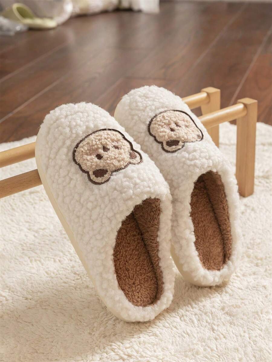 Lindas y cálidas pantuflas de felpa antideslizantes para adolescentes, niños y niñas, pantuflas para interiores, otoño/invierno